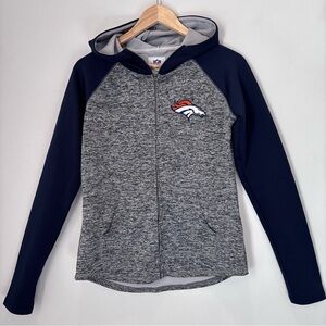 Denver Broncos Women's Grey & Navy Full-Zip Hoodie